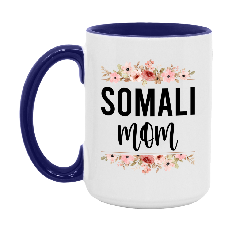 Somali Cat Mom Mug, Floral Cat Mug For Mom, 11Oz Or 15Oz Coffee Cup