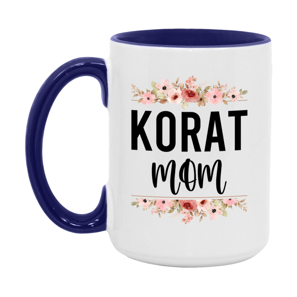 Korat Cat Mom Mug, Floral Cat Mug For Mom, 11Oz Or 15Oz Coffee Cup