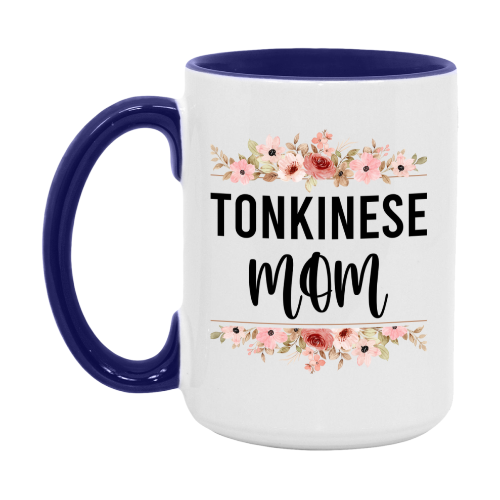 Tonkinese Cat Mom Mug, Floral Cat Mug For Mom, 11Oz Or 15Oz Coffee Cup