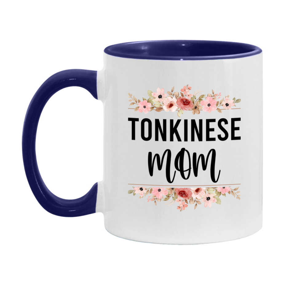 Tonkinese Cat Mom Mug, Floral Cat Mug For Mom, 11Oz Or 15Oz Coffee Cup