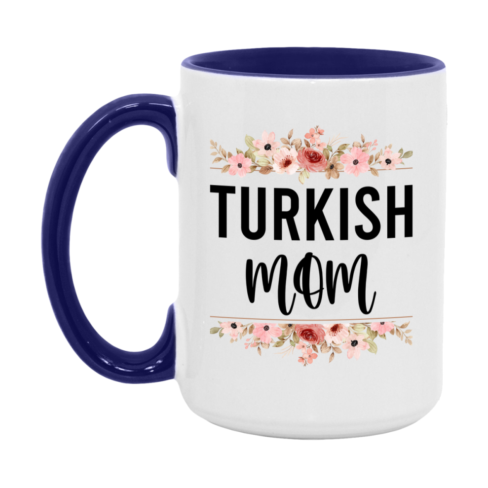 Turkish Cat Mom Mug, Floral Cat Mug For Mom, 11Oz Or 15Oz Coffee Cup