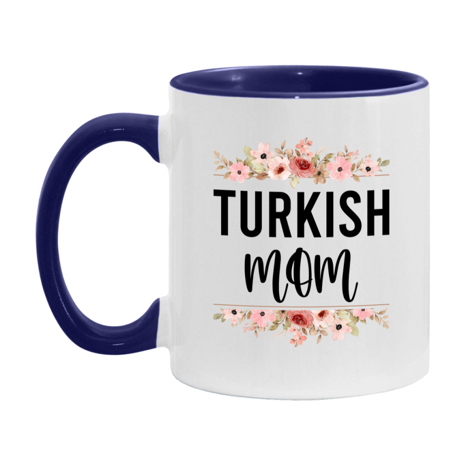 Turkish Cat Mom Mug, Floral Cat Mug For Mom, 11Oz Or 15Oz Coffee Cup