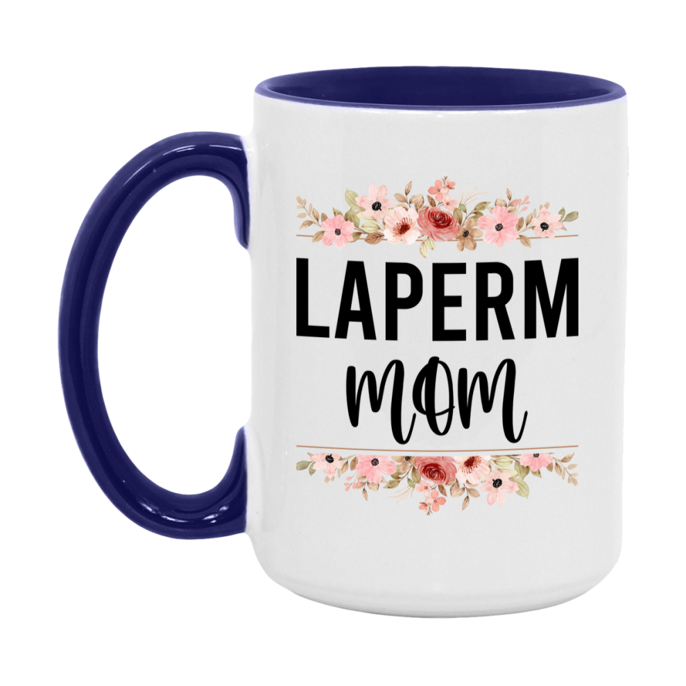 Laperm Cat Mom Mug, Floral Cat Mug For Mom, 11Oz Or 15Oz Coffee Cup