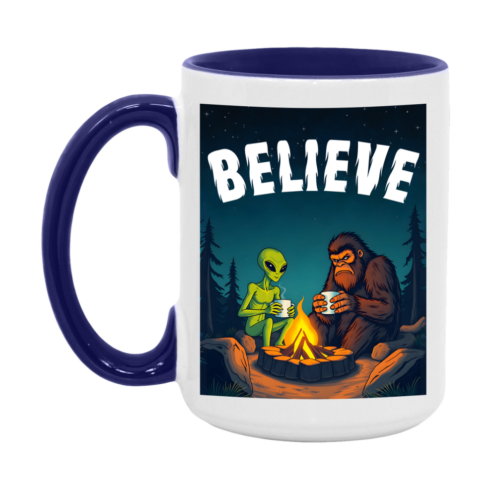 Bigfoot Mug – Funny Bigfoot And Alien Coffee Cup, Double-Sided 11Oz Or 15Oz Ceramic, Perfect Mother’s Day Or Father’s Day Gift
