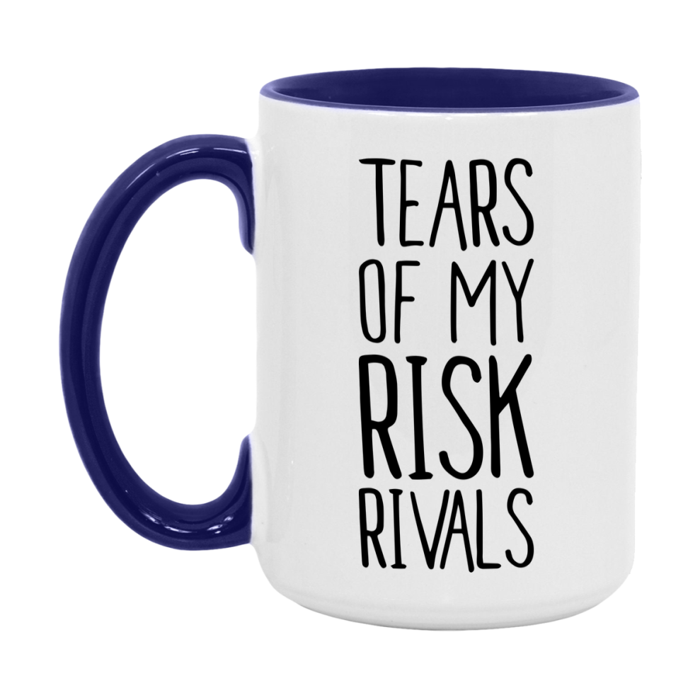 Funny Risk Gameboard Mug – Tears Of My Risk Rivals, 11Oz Or 15Oz White Ceramic Coffee Cup Gift