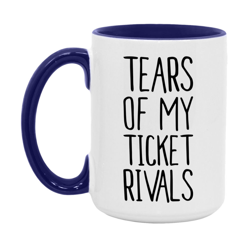 Funny Ticket Gameboard Mug – Tears Of My Ticket Rivals, 11Oz Or 15Oz White Ceramic Coffee Cup Gift