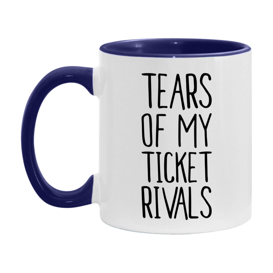 Funny Ticket Gameboard Mug – Tears Of My Ticket Rivals, 11Oz Or 15Oz White Ceramic Coffee Cup Gift