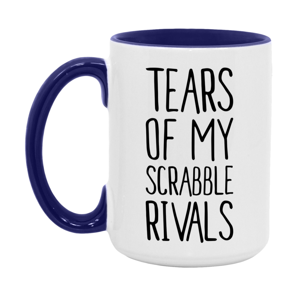 Funny Scrabble Gameboard Mug – Tears Of My Scrabble Rivals, 11Oz Or 15Oz White Ceramic Coffee Cup Gift