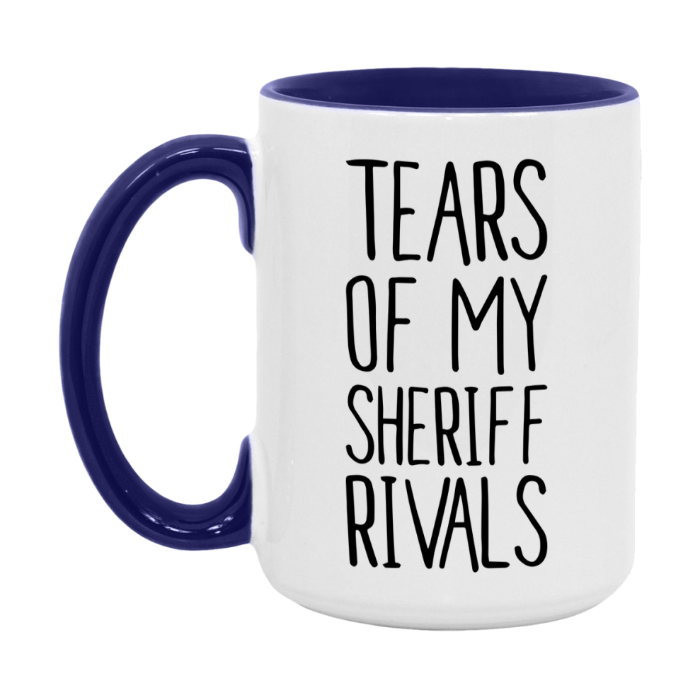 Funny Sheriff Gameboard Mug – Tears Of My Sheriff Rivals, 11Oz Or 15Oz White Ceramic Coffee Cup Gift