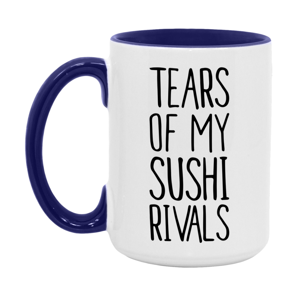 Funny Sushi Gameboard Mug – Tears Of My Sushi Rivals, 11Oz Or 15Oz White Ceramic Coffee Cup Gift