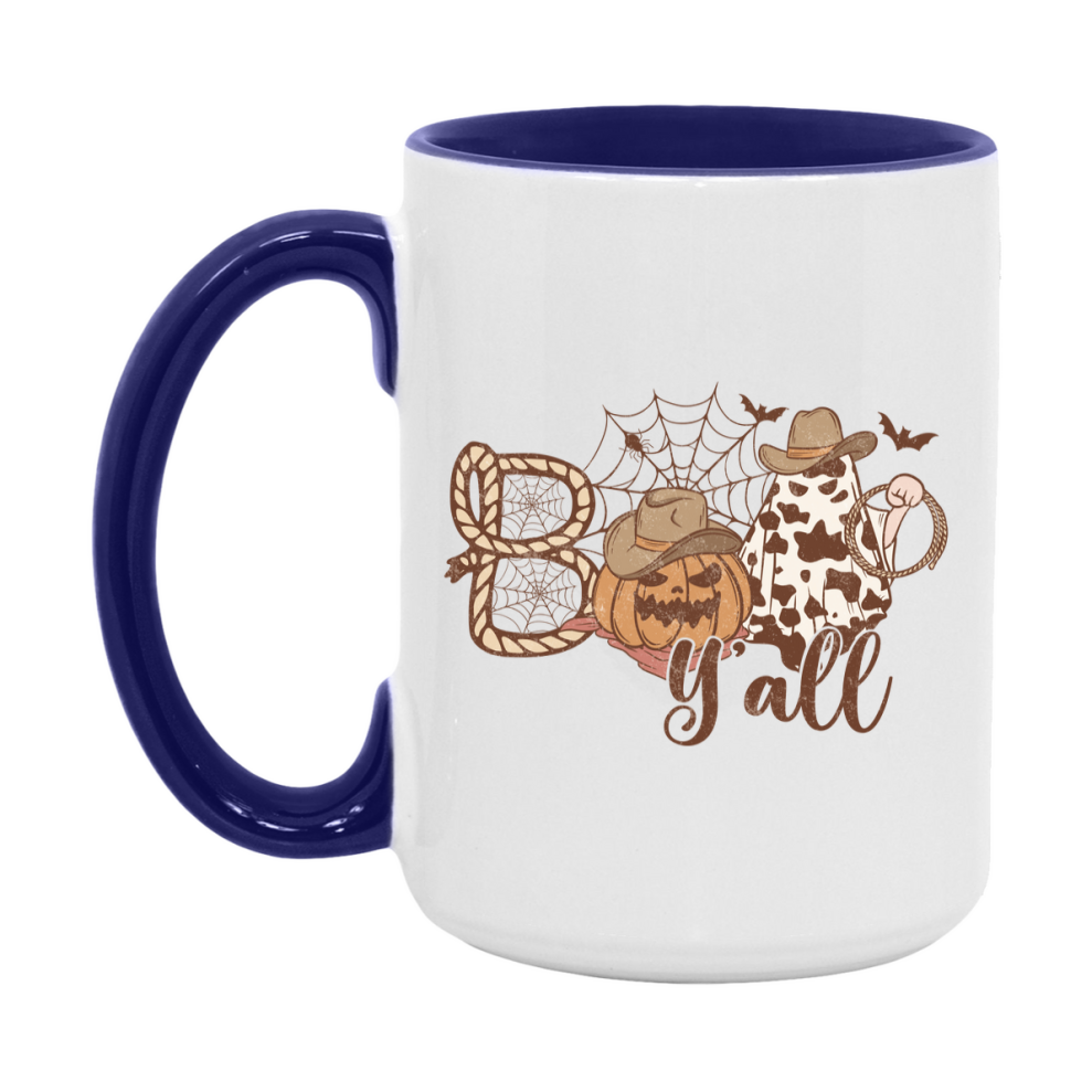 Western Halloween Mug, Cute Retro Western Halloween Coffee Cup, 11Oz Or 15Oz White Ceramic Mug