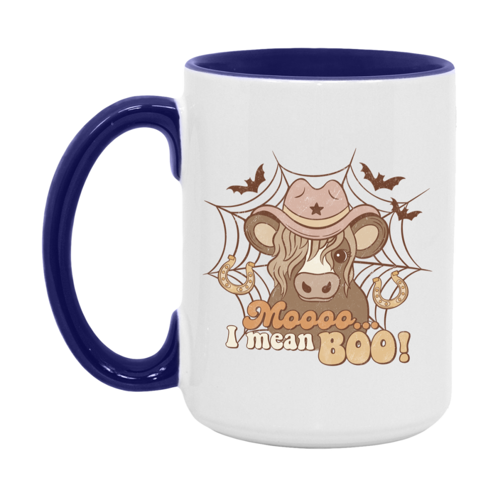 Western Halloween Mug, Cute Retro Western Halloween Coffee Cup, 11Oz Or 15Oz White Ceramic Mug