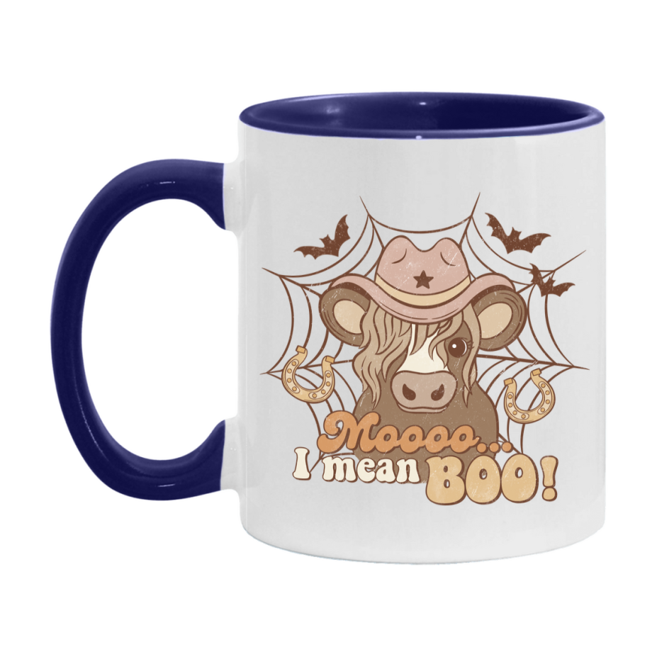 Western Halloween Mug, Cute Retro Western Halloween Coffee Cup, 11Oz Or 15Oz White Ceramic Mug