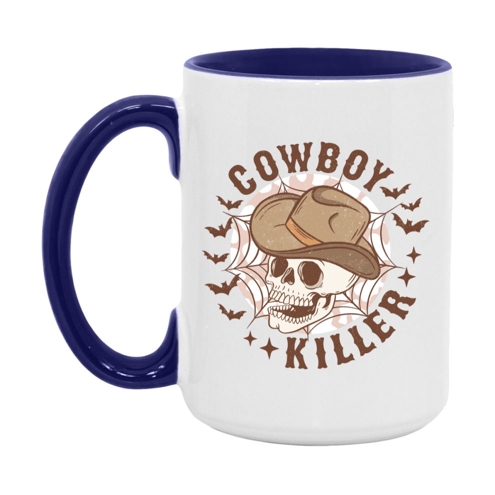 Western Halloween Mug, Cute Retro Western Halloween Coffee Cup, 11Oz Or 15Oz White Ceramic Mug