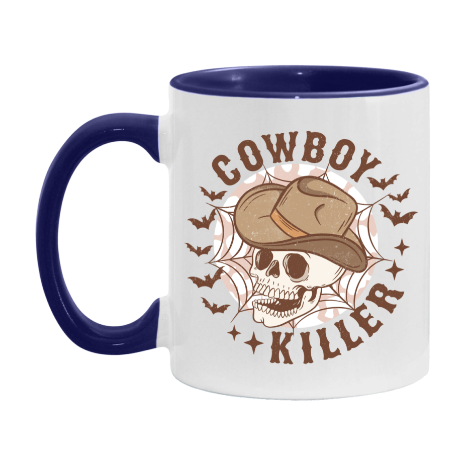 Western Halloween Mug, Cute Retro Western Halloween Coffee Cup, 11Oz Or 15Oz White Ceramic Mug