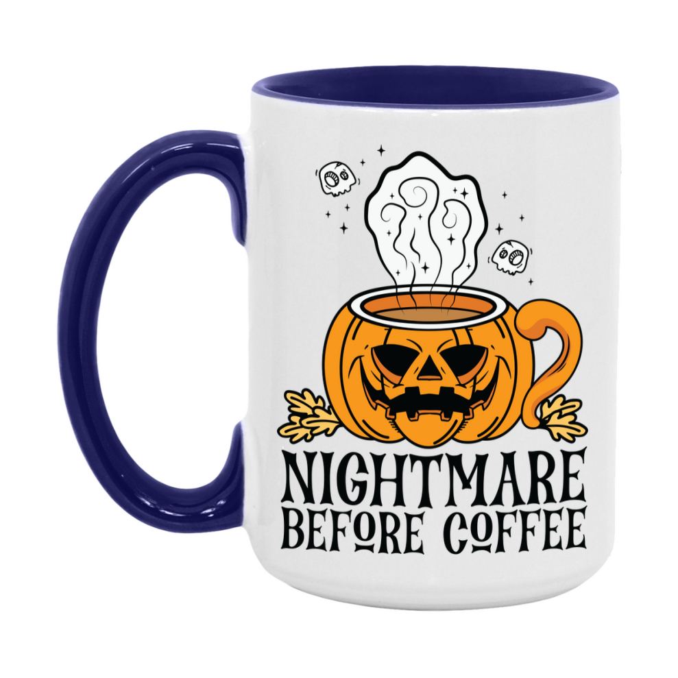 Funny Halloween Coffee Mug, White Ceramic Halloween Coffee Cup 11Oz Or 15Oz