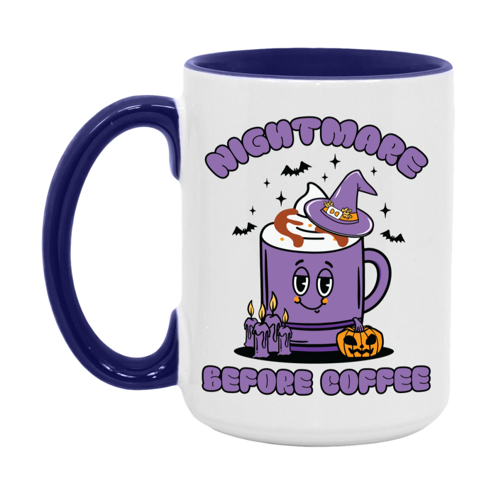 Funny Halloween Coffee Mug, White Ceramic Halloween Coffee Cup 11Oz Or 15Oz