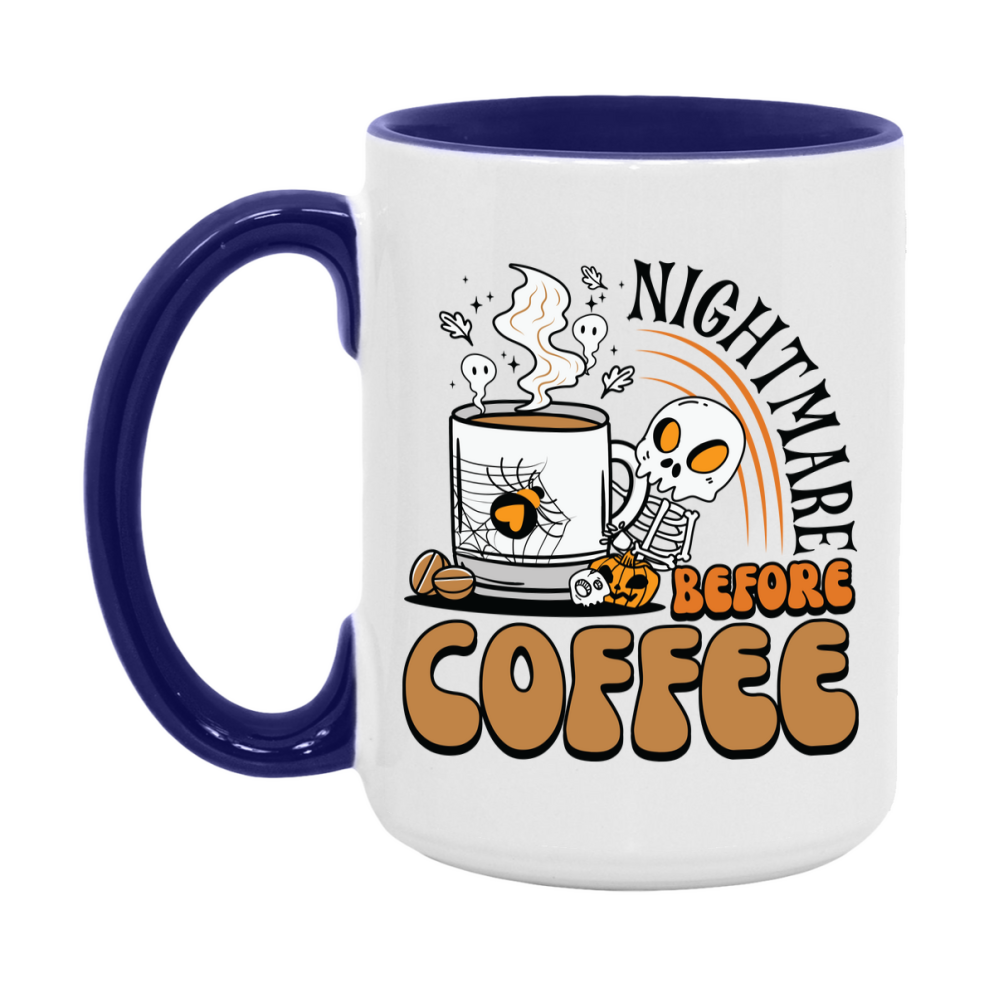 Funny Halloween Coffee Mug, White Ceramic Halloween Coffee Cup 11Oz Or 15Oz