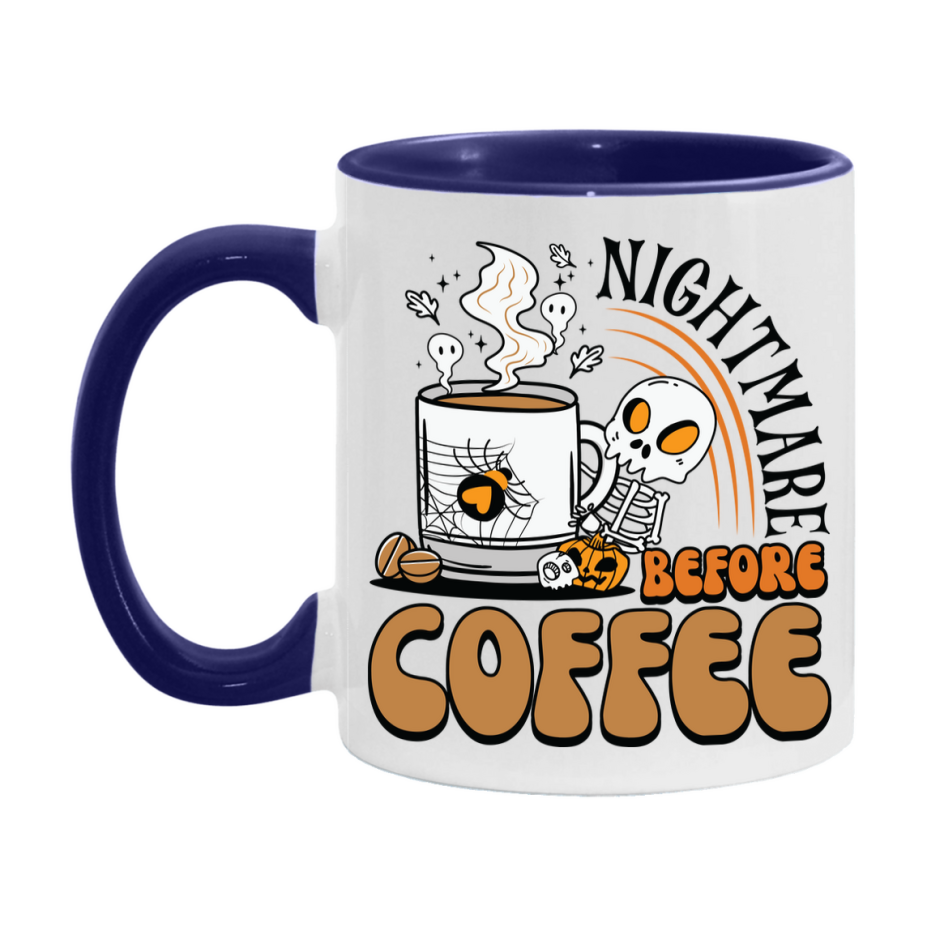 Funny Halloween Coffee Mug, White Ceramic Halloween Coffee Cup 11Oz Or 15Oz