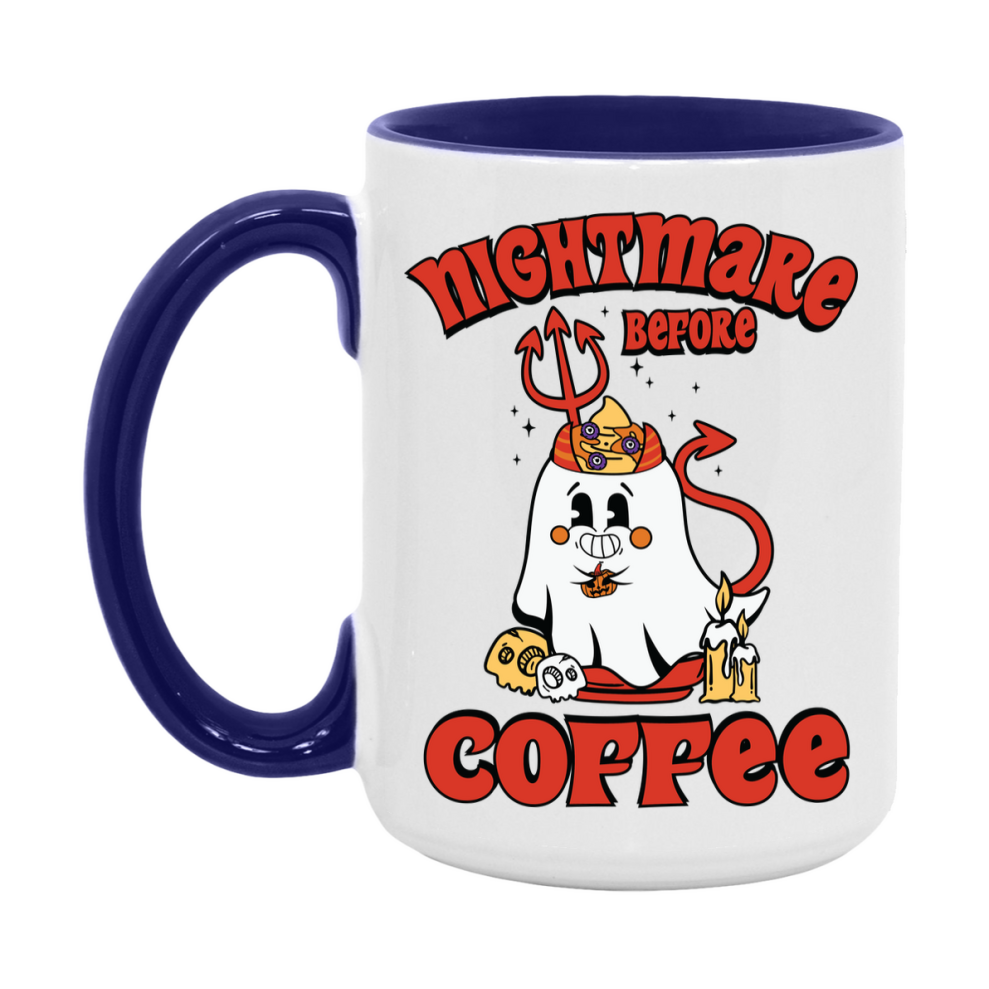 Funny Halloween Coffee Mug, White Ceramic Halloween Coffee Cup 11Oz Or 15Oz