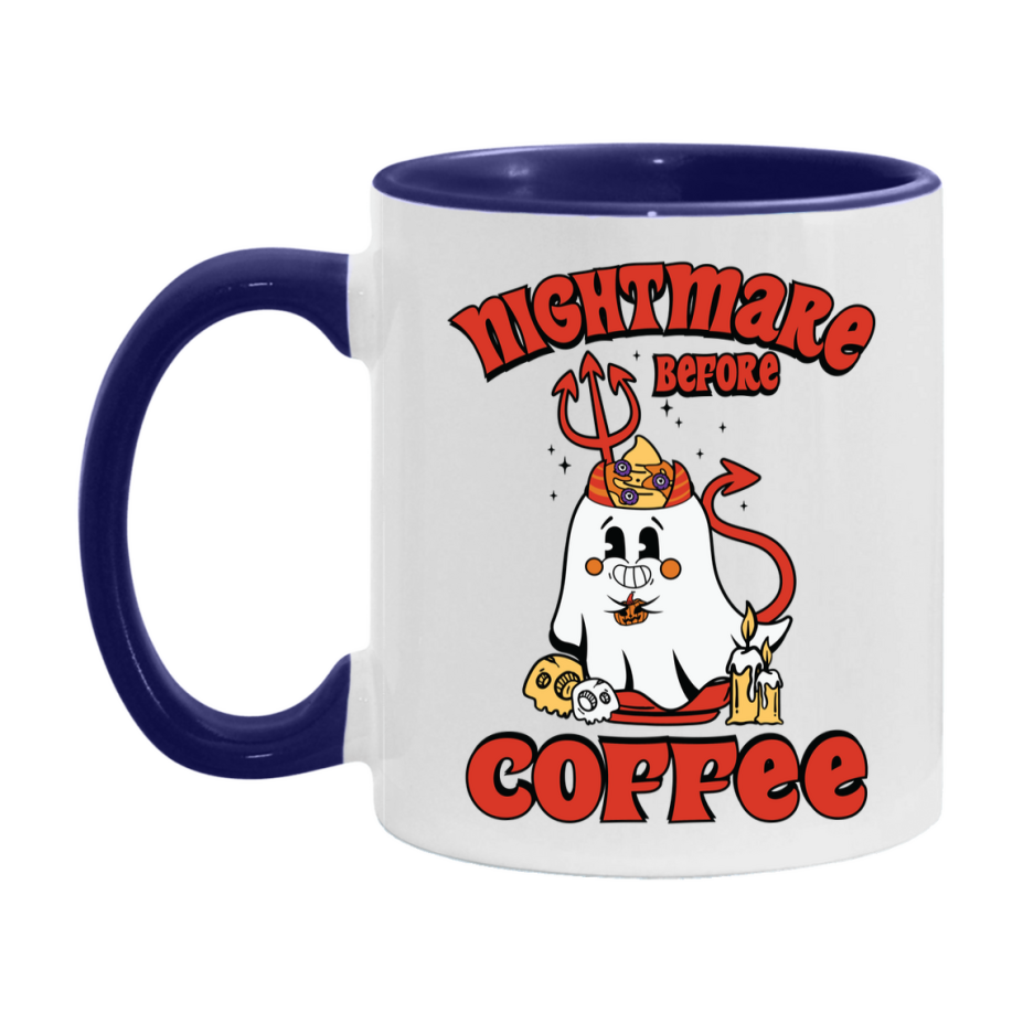 Funny Halloween Coffee Mug, White Ceramic Halloween Coffee Cup 11Oz Or 15Oz