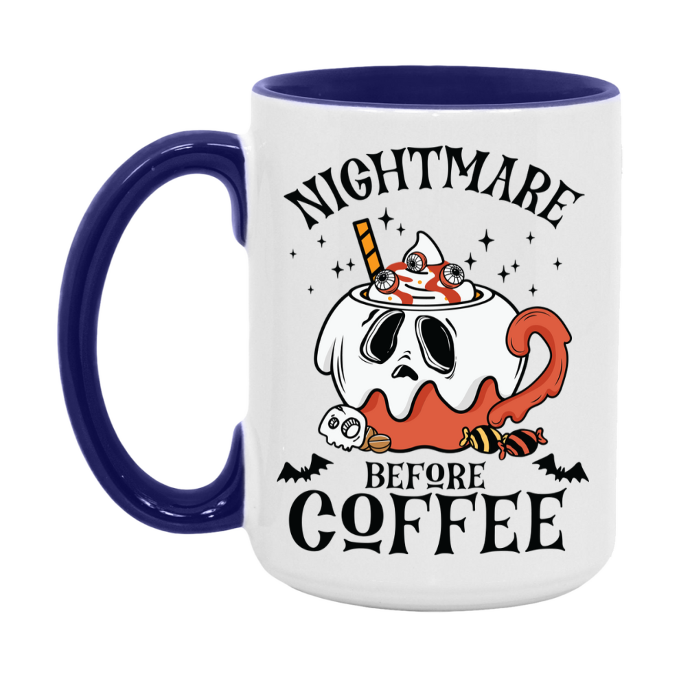 Funny Halloween Coffee Mug, White Ceramic Halloween Coffee Cup 11Oz Or 15Oz
