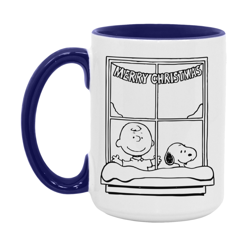 Peanuts Gang Christmas Mug, Snoopy Charlie Brown Holiday Coffee Cup, Ceramic Christmas Mug 11Oz Or 15Oz