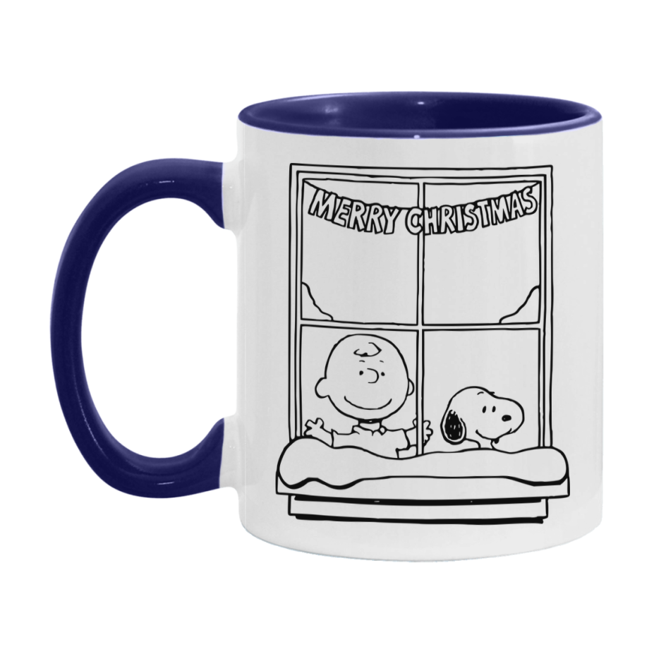 Peanuts Gang Christmas Mug, Snoopy Charlie Brown Holiday Coffee Cup, Ceramic Christmas Mug 11Oz Or 15Oz