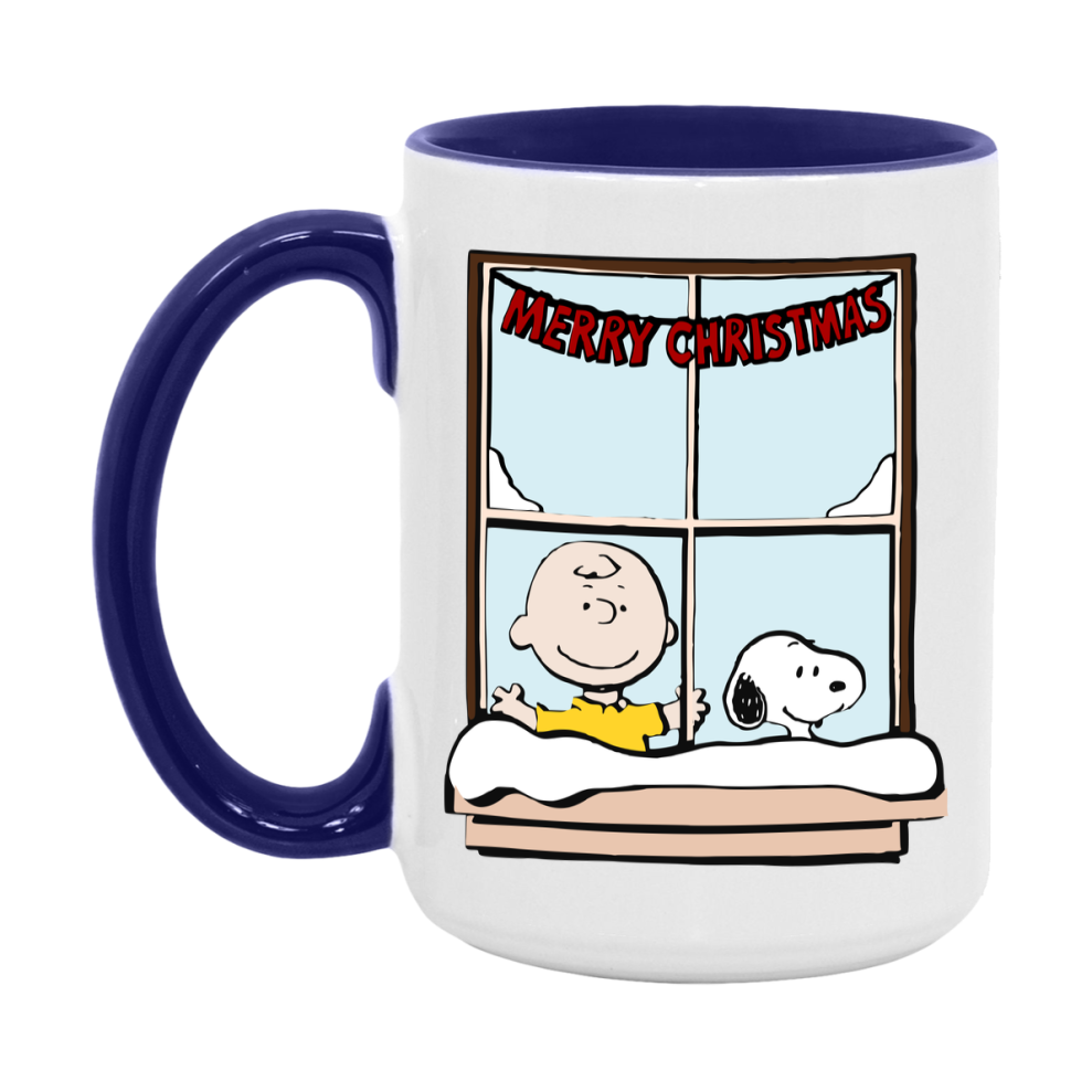Peanuts Gang Christmas Mug, Snoopy Charlie Brown Holiday Coffee Cup, Ceramic Christmas Mug 11Oz Or 15Oz