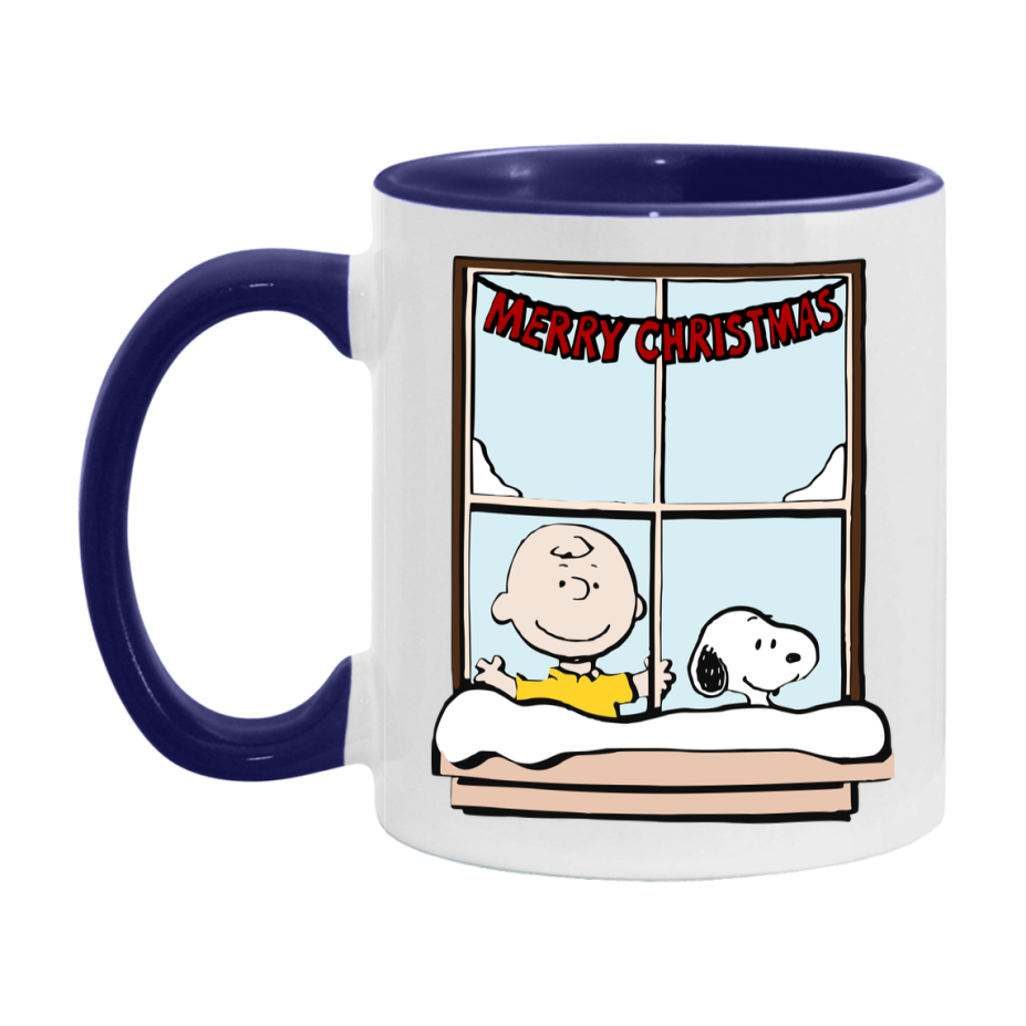 Peanuts Gang Christmas Mug, Snoopy Charlie Brown Holiday Coffee Cup, Ceramic Christmas Mug 11Oz Or 15Oz
