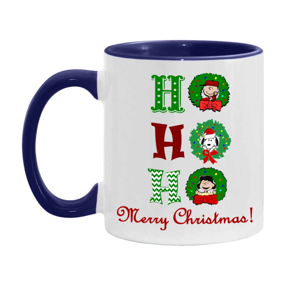 Peanuts Gang Christmas Mug, Snoopy Charlie Brown Holiday Coffee Cup, Ceramic Christmas Mug 11Oz Or 15Oz