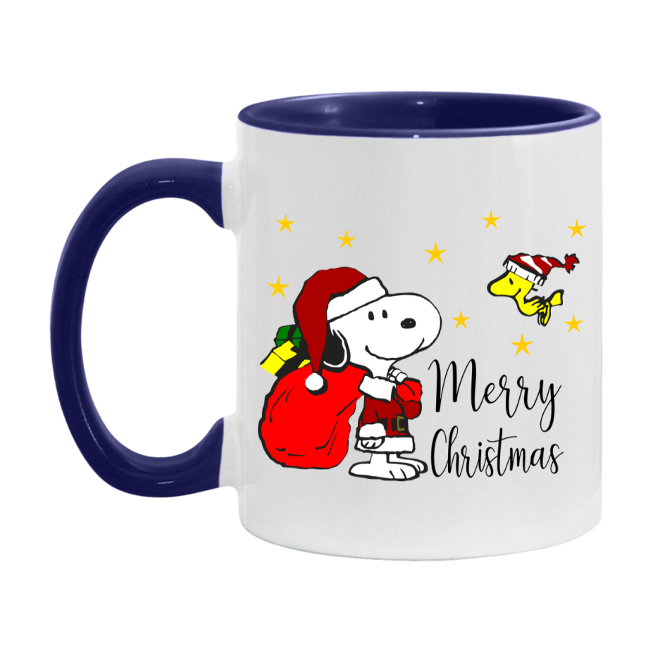 Peanuts Gang Christmas Mug, Snoopy Charlie Brown Holiday Coffee Cup, Ceramic Christmas Mug 11Oz Or 15Oz