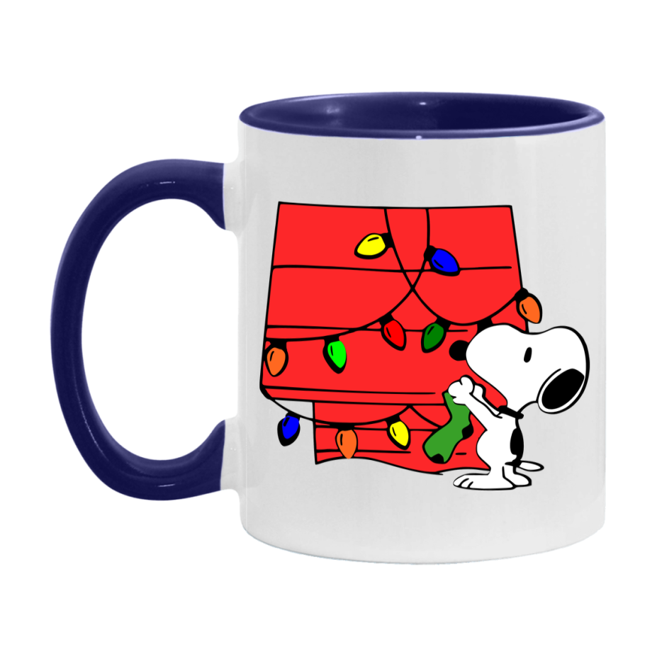Peanuts Gang Christmas Mug, Snoopy Charlie Brown Holiday Coffee Cup, Ceramic Christmas Mug 11Oz Or 15Oz