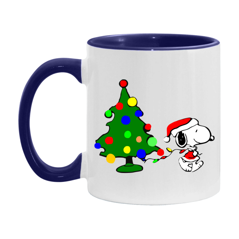 Peanuts Gang Christmas Mug, Snoopy Charlie Brown Holiday Coffee Cup, Ceramic Christmas Mug 11Oz Or 15Oz