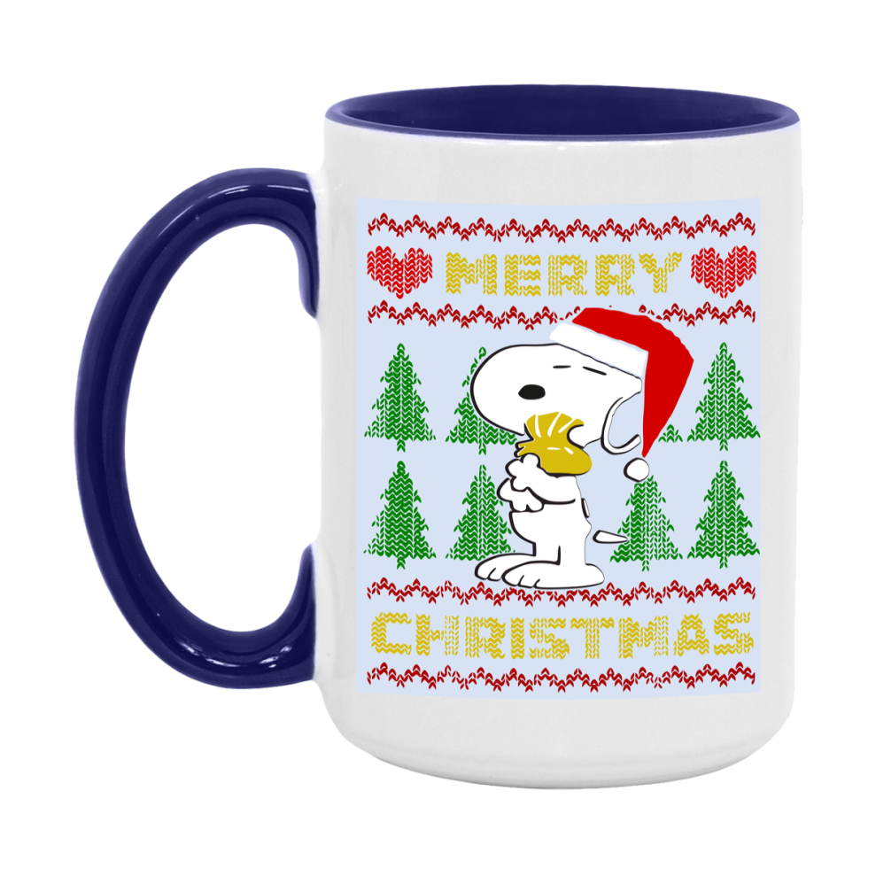 Peanuts Gang Christmas Mug, Snoopy Charlie Brown Holiday Coffee Cup, Ceramic Christmas Mug 11Oz Or 15Oz