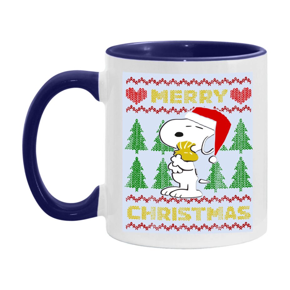 Peanuts Gang Christmas Mug, Snoopy Charlie Brown Holiday Coffee Cup, Ceramic Christmas Mug 11Oz Or 15Oz