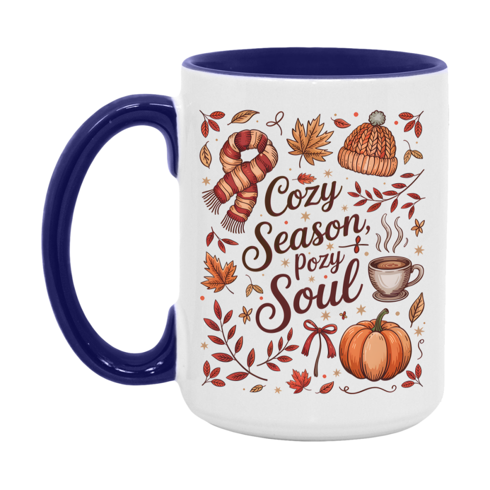 In Love With Fall Coffee Mug, Cozy Cute Autumn Coffee Cup, 11Oz Or 15Oz White Ceramic Mug