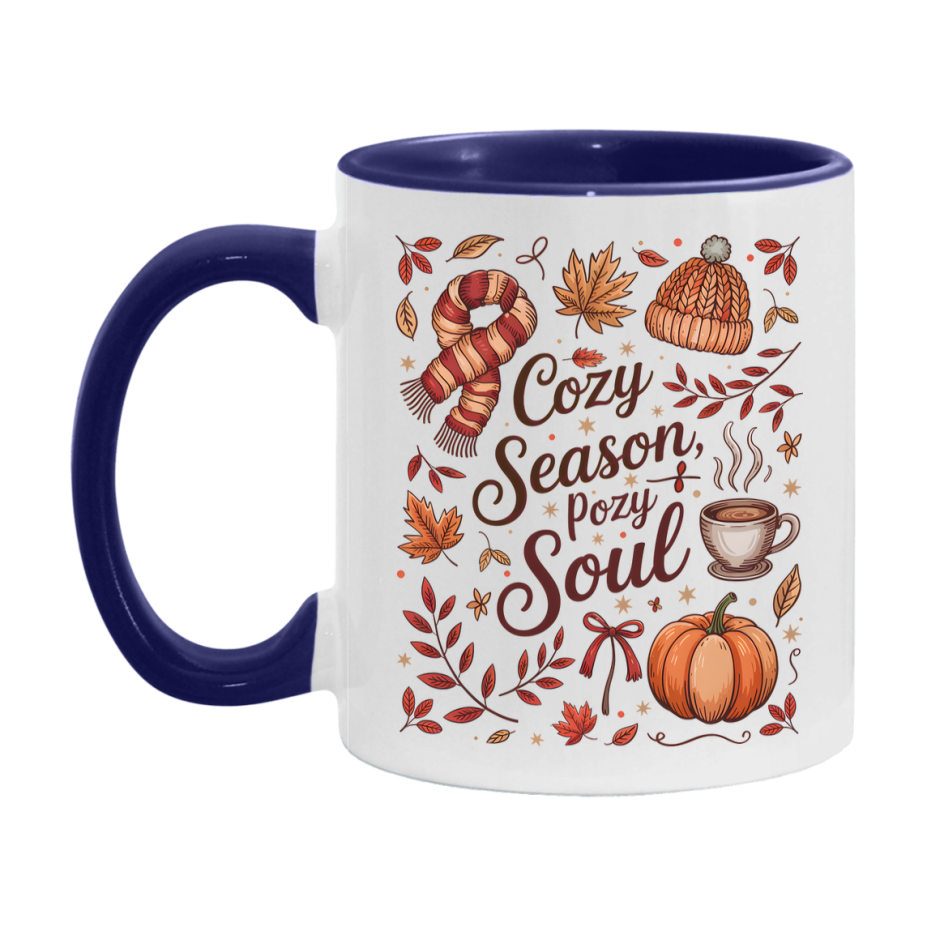 In Love With Fall Coffee Mug, Cozy Cute Autumn Coffee Cup, 11Oz Or 15Oz White Ceramic Mug