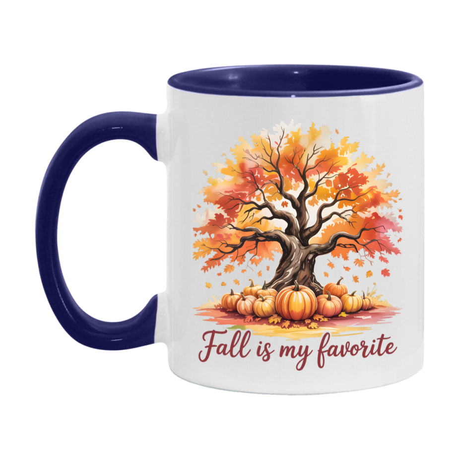 In Love With Fall Coffee Mug, Cozy Cute Autumn Coffee Cup, 11Oz Or 15Oz White Ceramic Mug