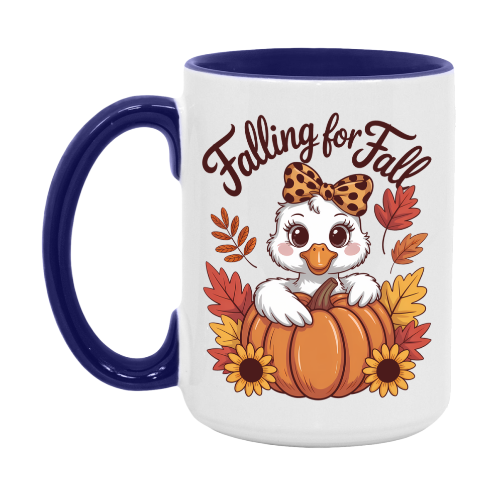 In Love With Fall Coffee Mug, Cozy Cute Autumn Coffee Cup, 11Oz Or 15Oz White Ceramic Mug
