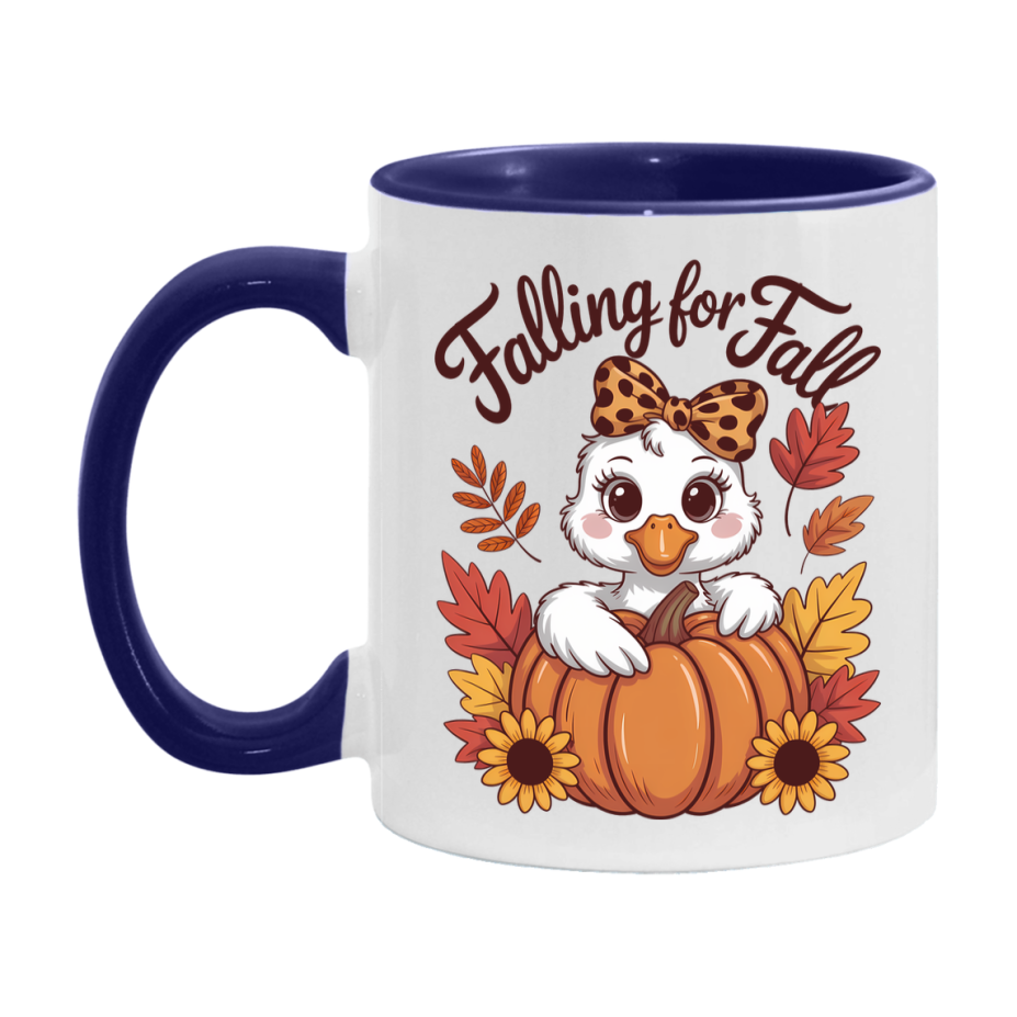 In Love With Fall Coffee Mug, Cozy Cute Autumn Coffee Cup, 11Oz Or 15Oz White Ceramic Mug