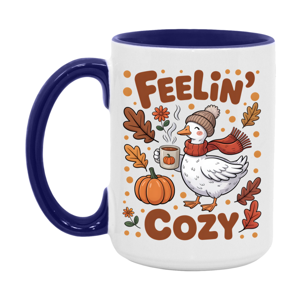 In Love With Fall Coffee Mug, Cozy Cute Autumn Coffee Cup, 11Oz Or 15Oz White Ceramic Mug