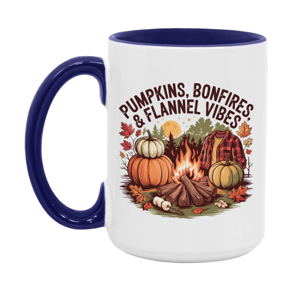 In Love With Fall Coffee Mug, Cozy Cute Autumn Coffee Cup, 11Oz Or 15Oz White Ceramic Mug