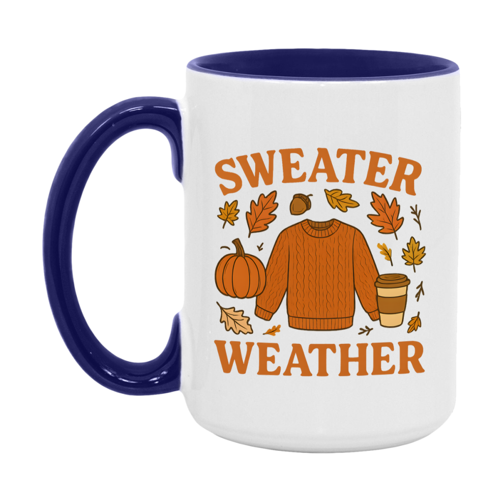 In Love With Fall Coffee Mug, Cozy Cute Autumn Coffee Cup, 11Oz Or 15Oz White Ceramic Mug