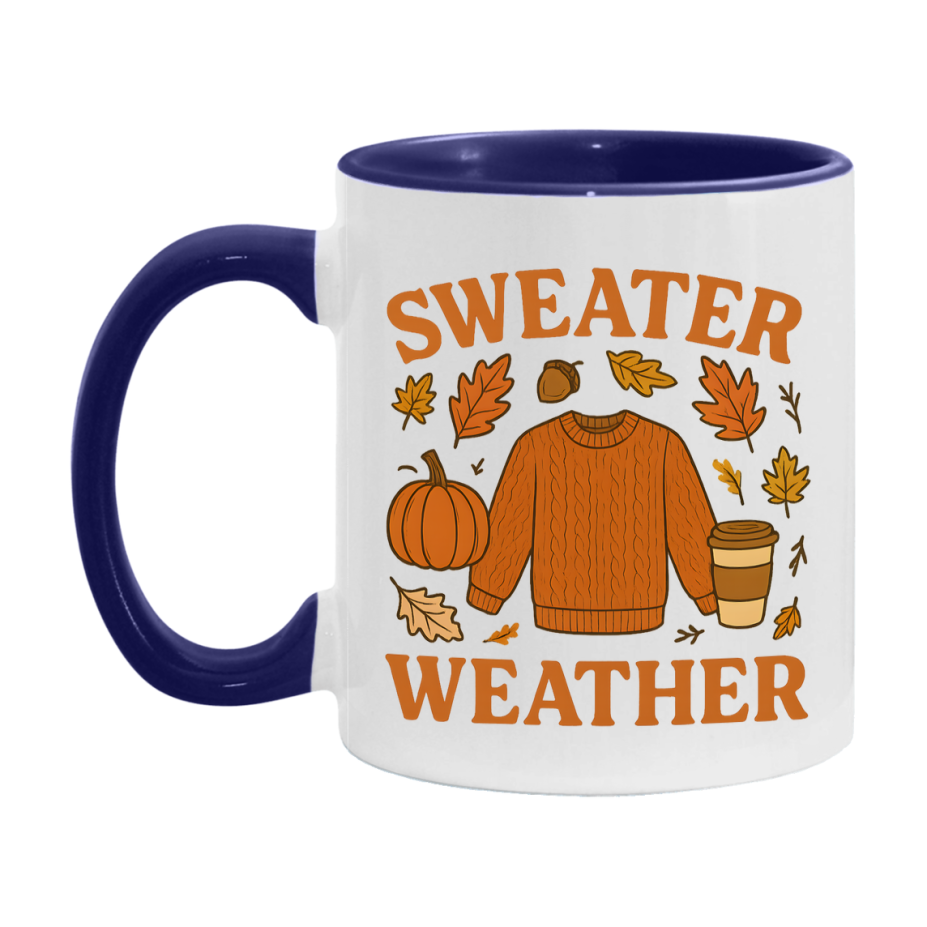 In Love With Fall Coffee Mug, Cozy Cute Autumn Coffee Cup, 11Oz Or 15Oz White Ceramic Mug