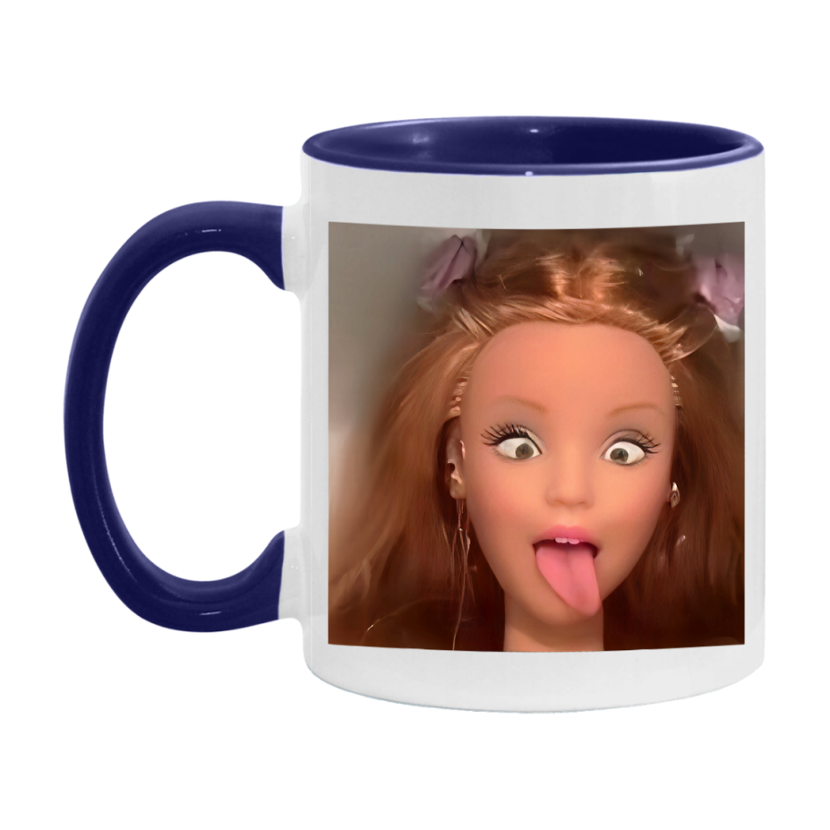 Disgusted Doll Face Mug, Funny Doll Face Meme Coffee Cup