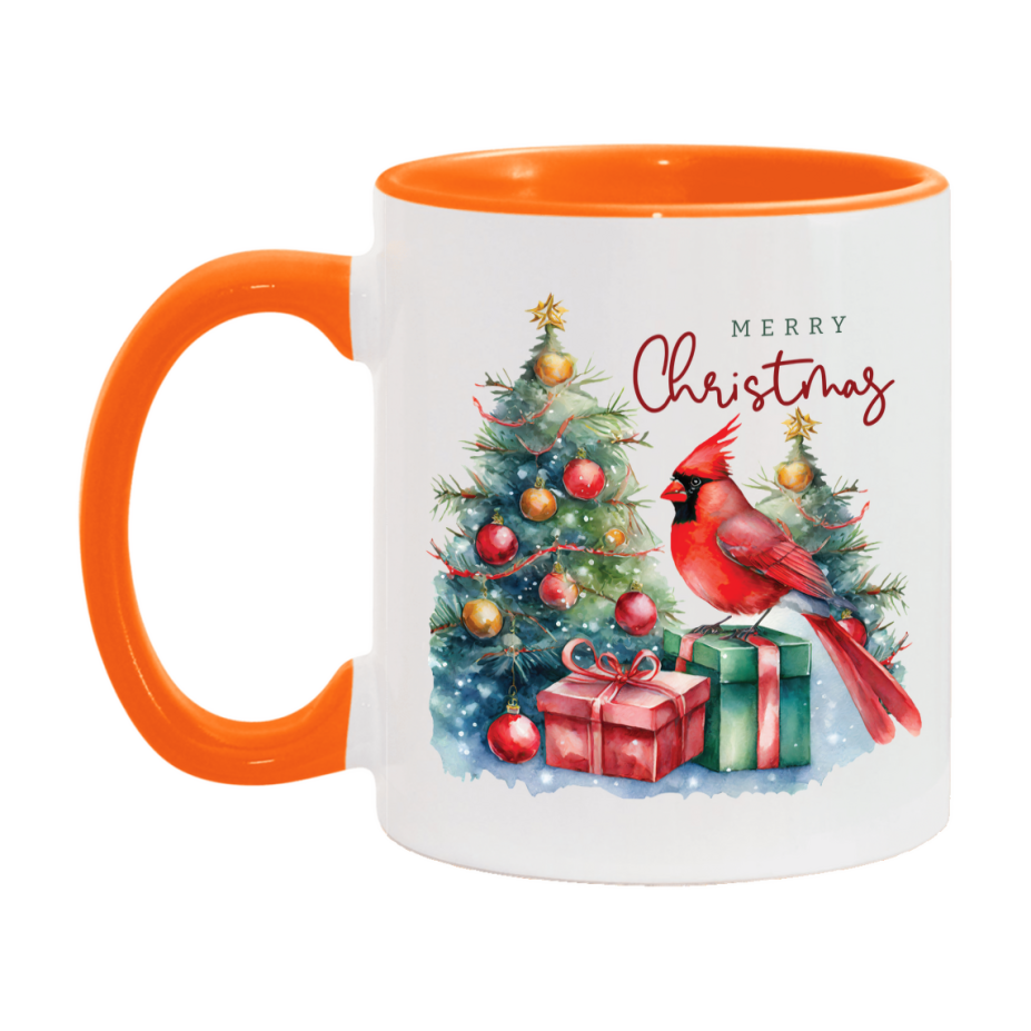 Red Cardinal Mug – Northern Red Cardinal Christmas Mug with Heartfelt Message, 11oz or 15oz White Ceramic Coffee Cup