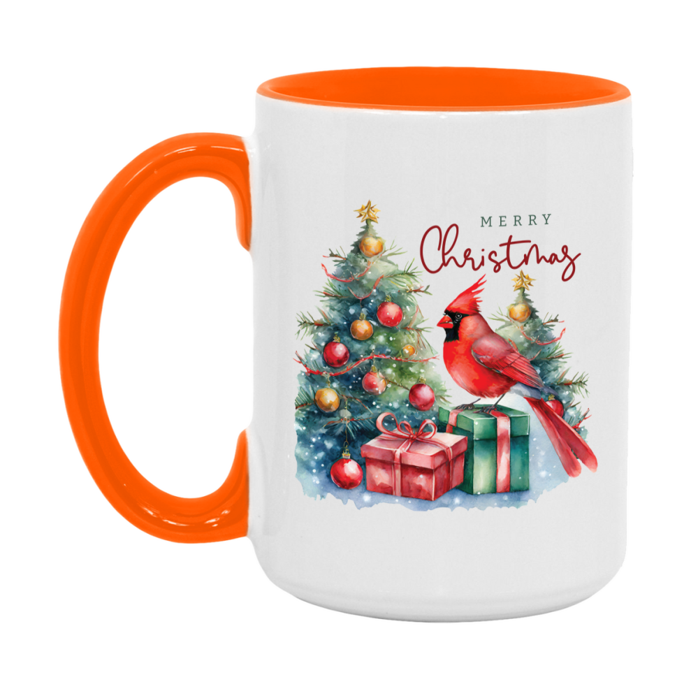 Red Cardinal Mug – Northern Red Cardinal Christmas Mug with Heartfelt Message, 11oz or 15oz White Ceramic Coffee Cup