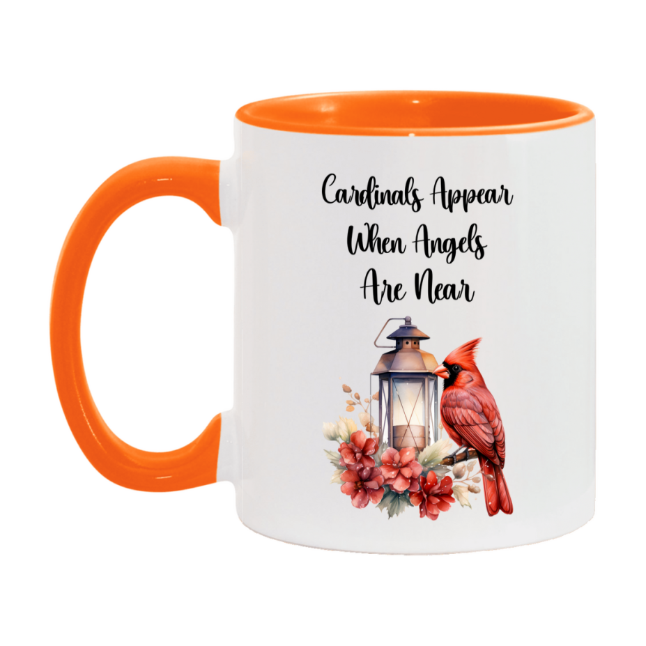 Red Cardinal Mug – "Cardinals Appear When Angels Are Near," 11oz or 15oz Ceramic Christmas Coffee Mug Gift for Cardinal Lovers