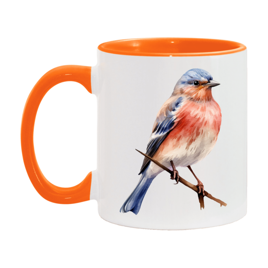Bird Watching Mug, Linnet Song Bird Mug, 11oz or 15oz White Ceramic Coffee Mug Gift for Bird Watchers